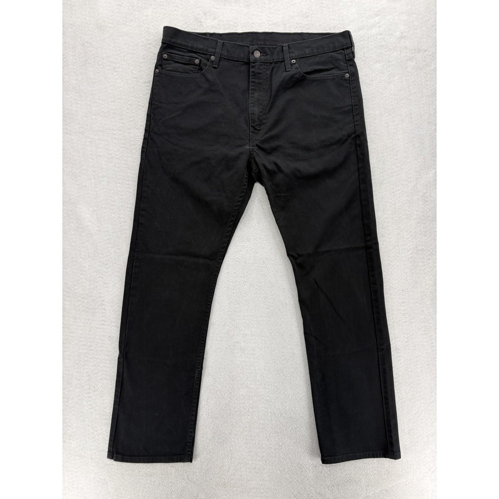 Levis 513 Jeans Mens 38x32 Black Dark Wash Slim Straight Stretch Denim Pants